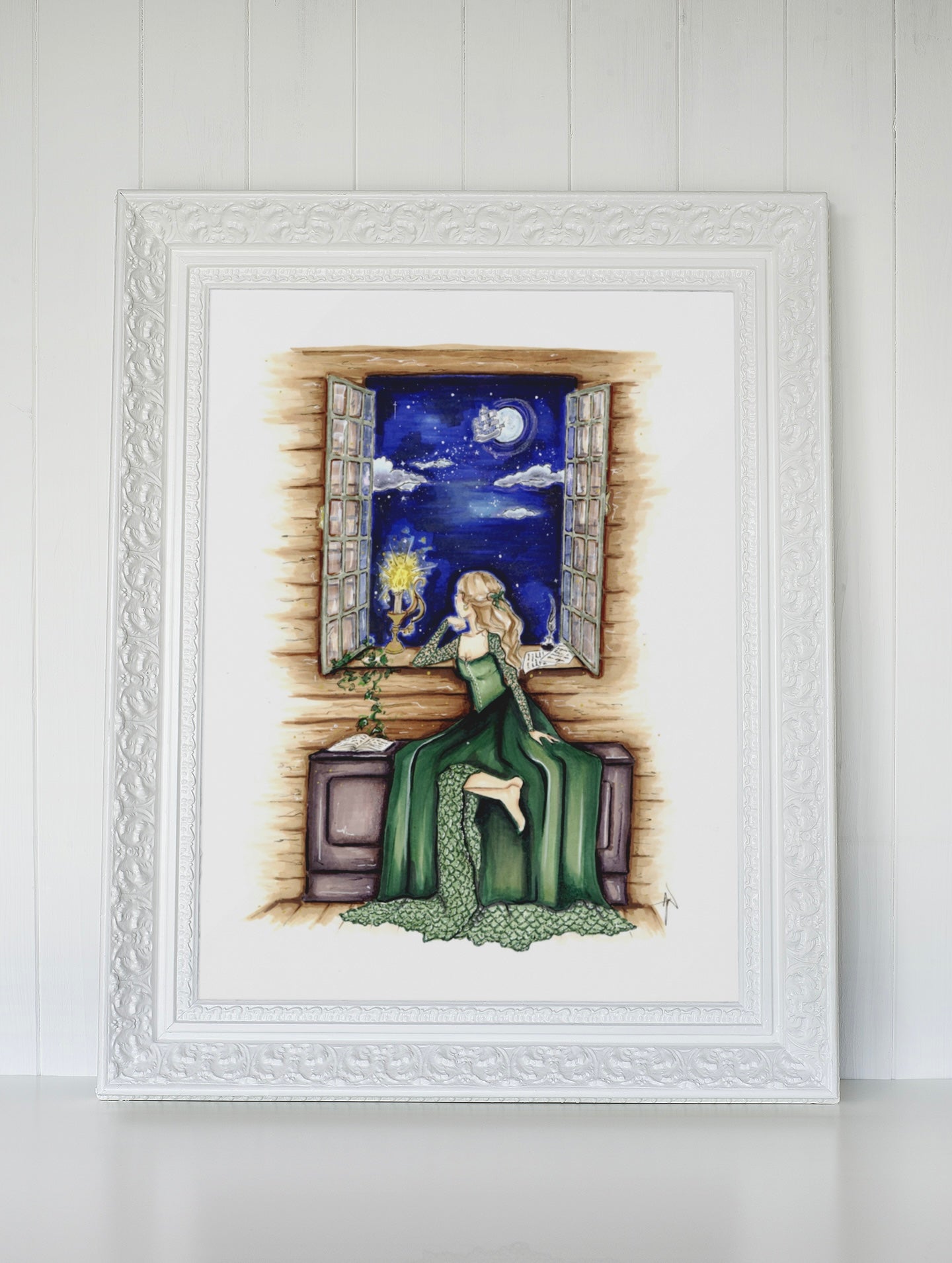 The Woman Who Sits By The Window Art Print