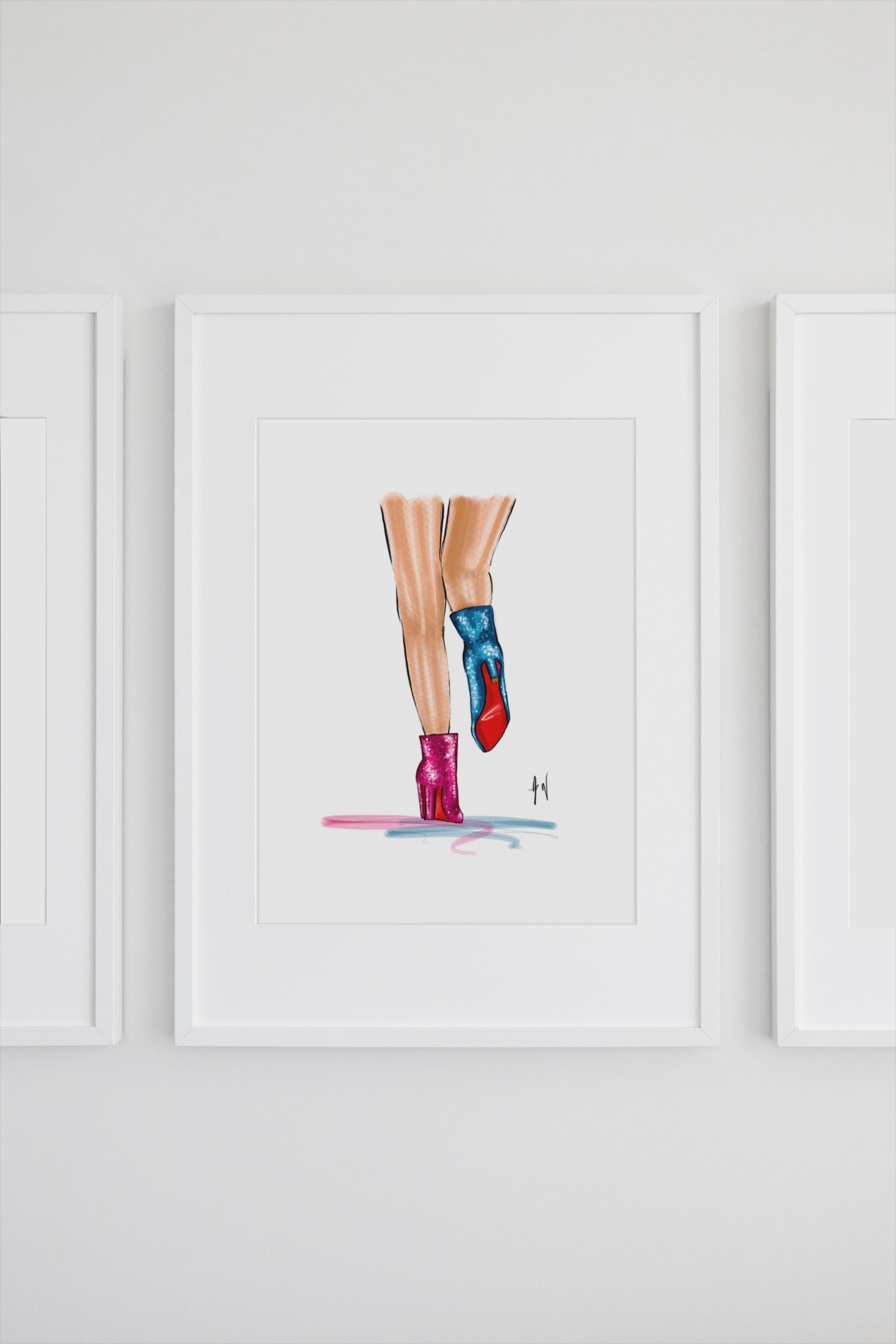 Custom Eras Sparkle Ankle Boots Art Print image 1