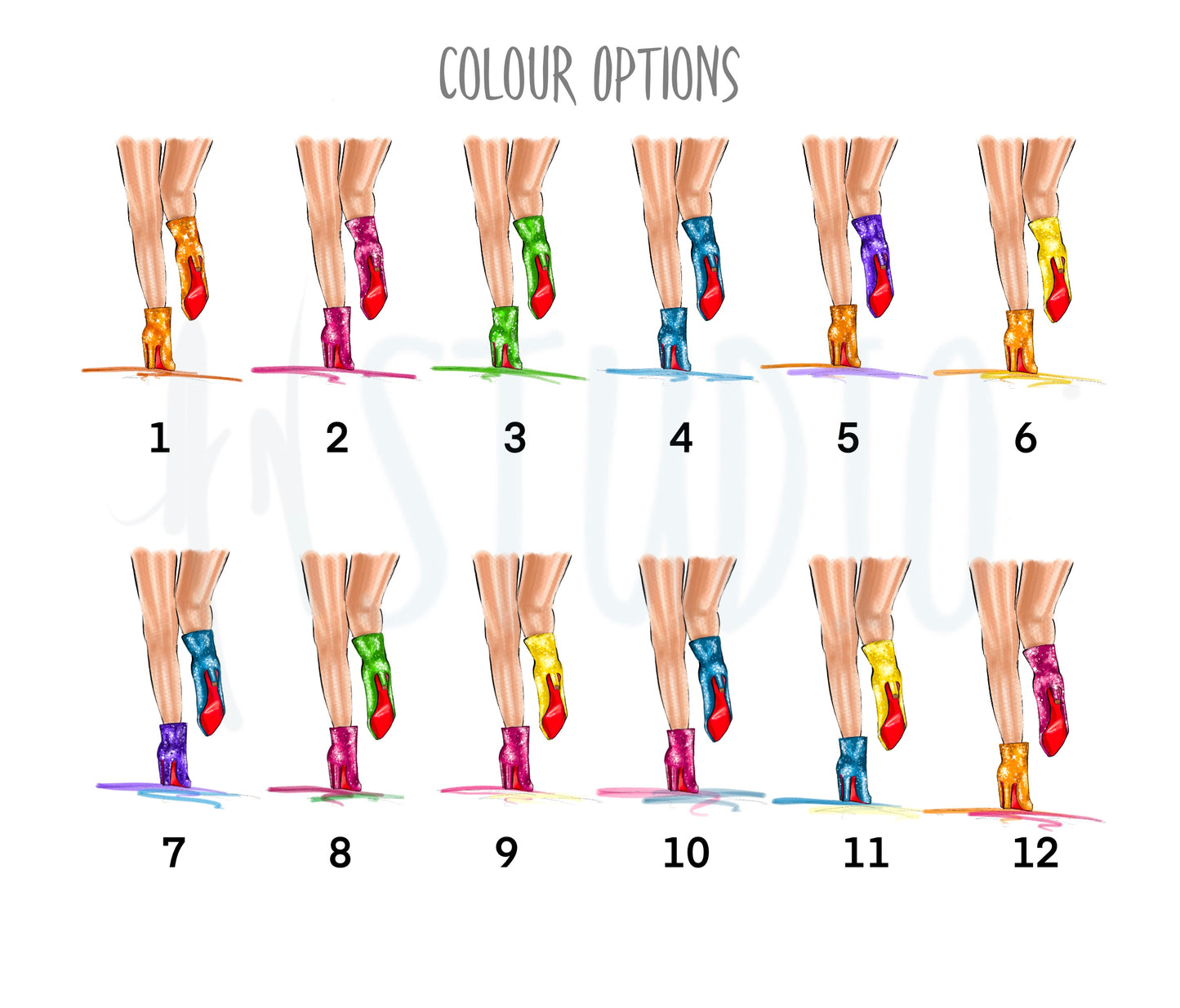 Custom Eras Sparkle Ankle Boots Art Print image 2