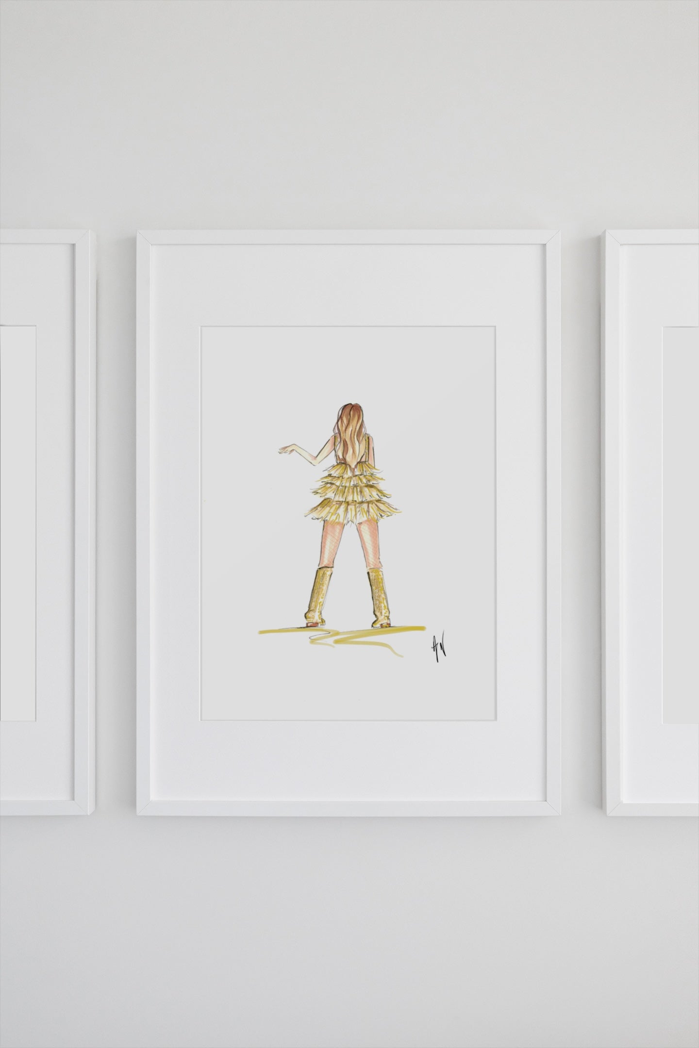 Gold Tassels Outfit Art Print image 1