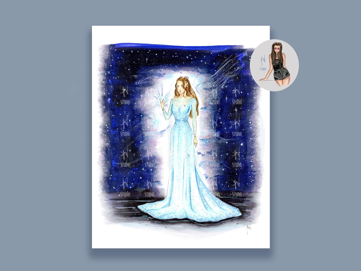 The Starfall Dress Art Print image 0