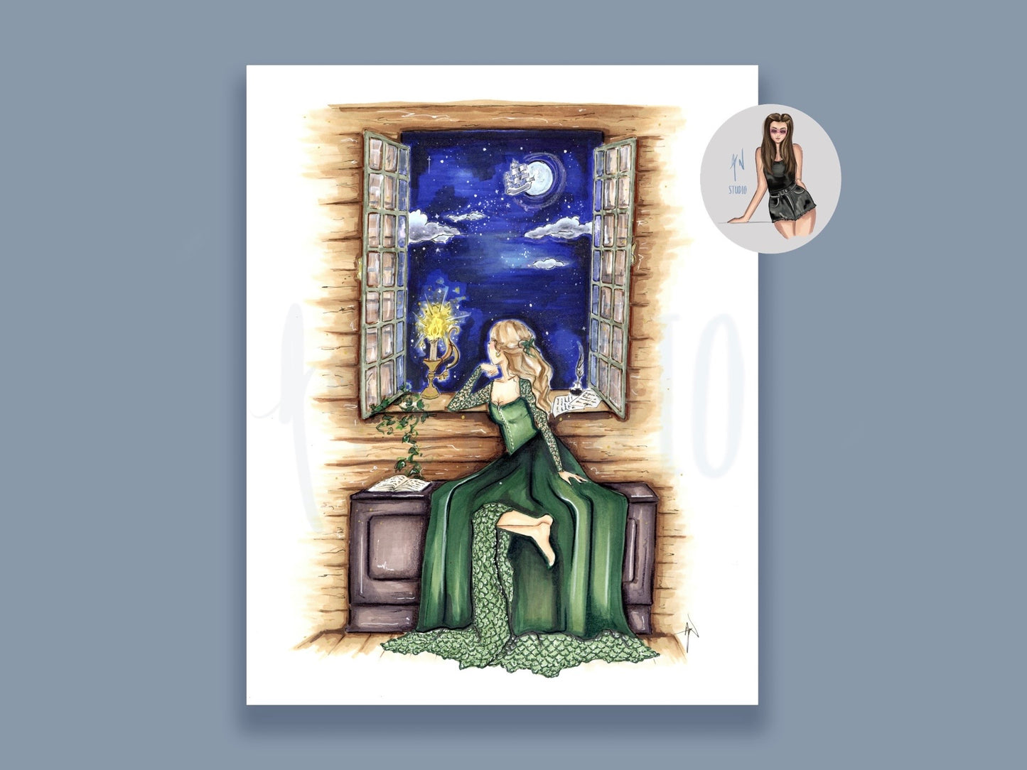 The Woman Who Sits By The Window Art Print