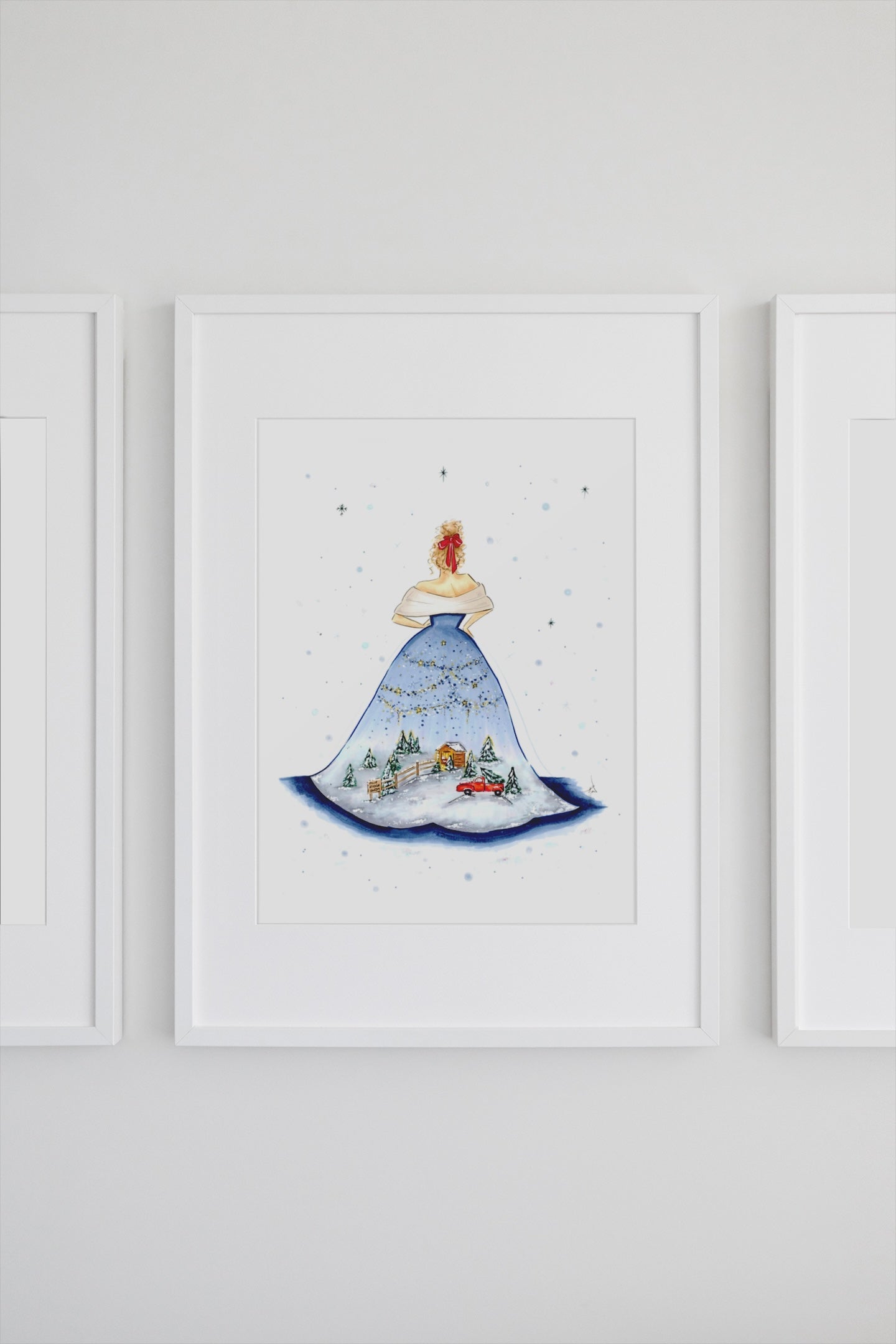 Christmas Tree Farm Ball Gown Art Print