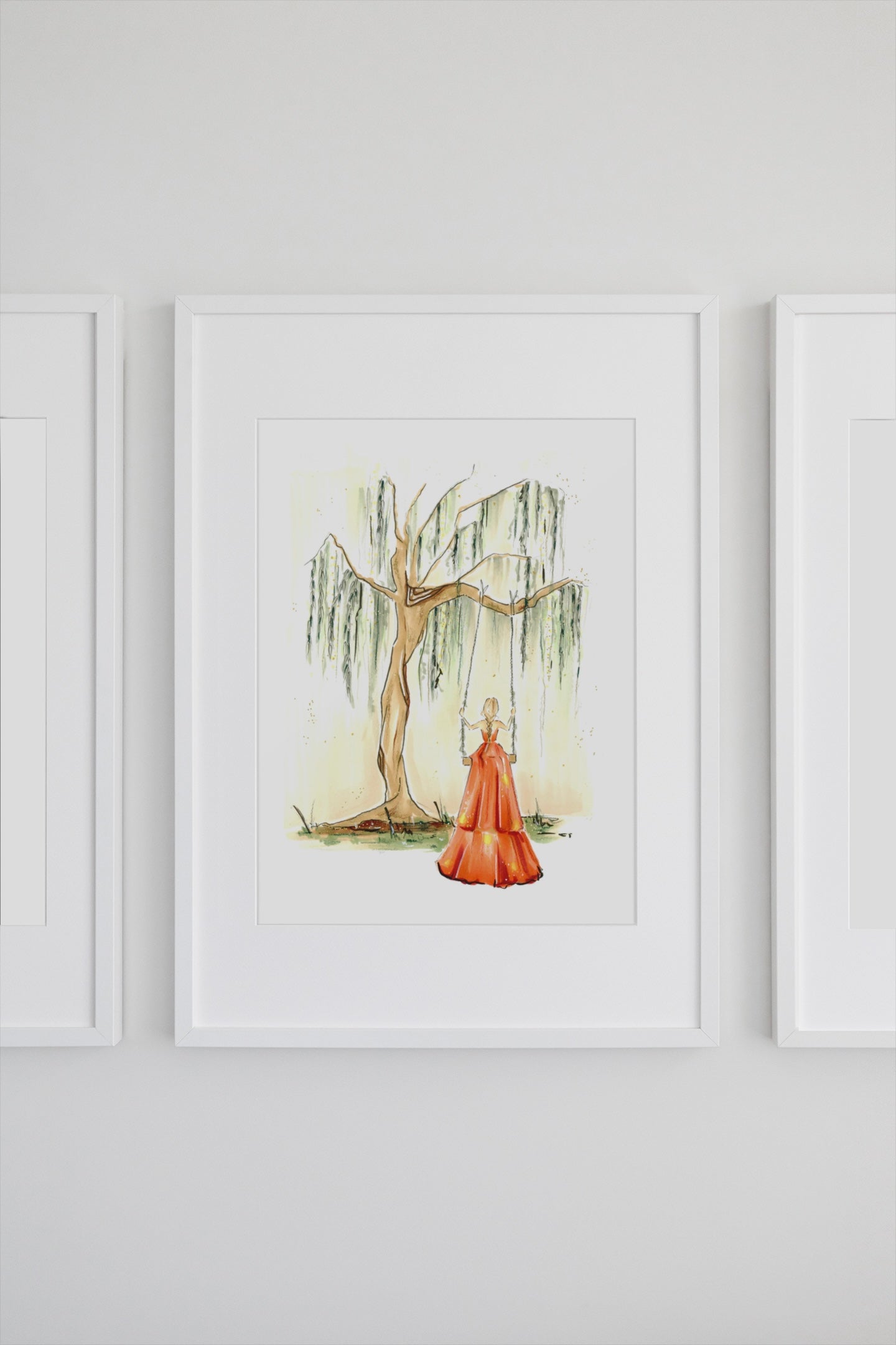 The Swing Under The Willow Art Print
