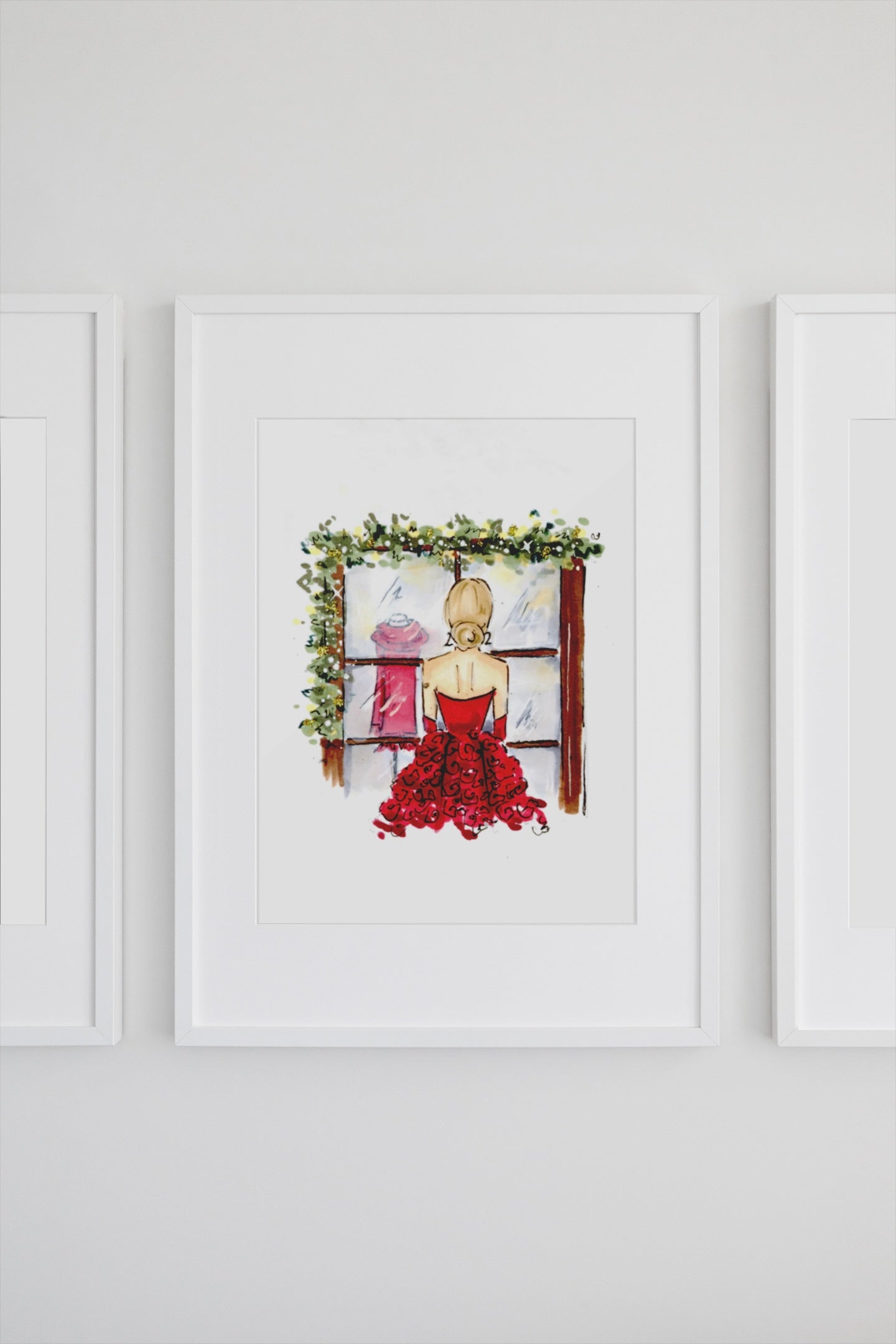 Red’s Christmas Window Shopping Art Print