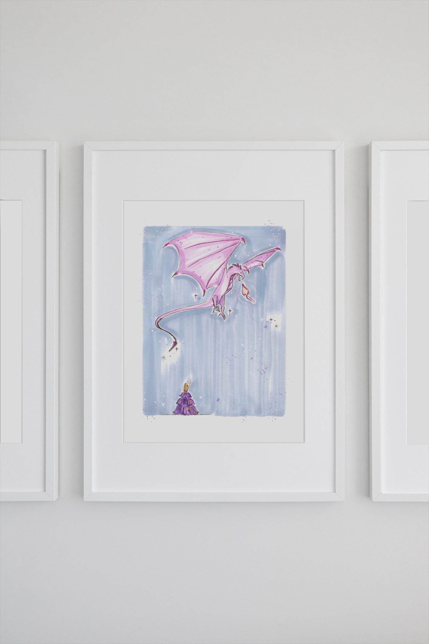 Fighting Dragons Art Print