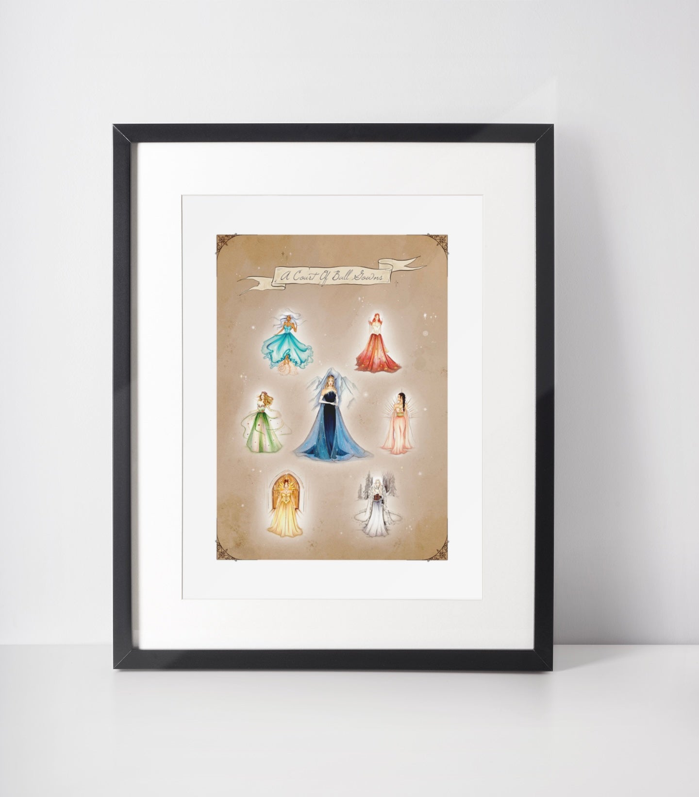 A Court Of Ball Gowns Art Print