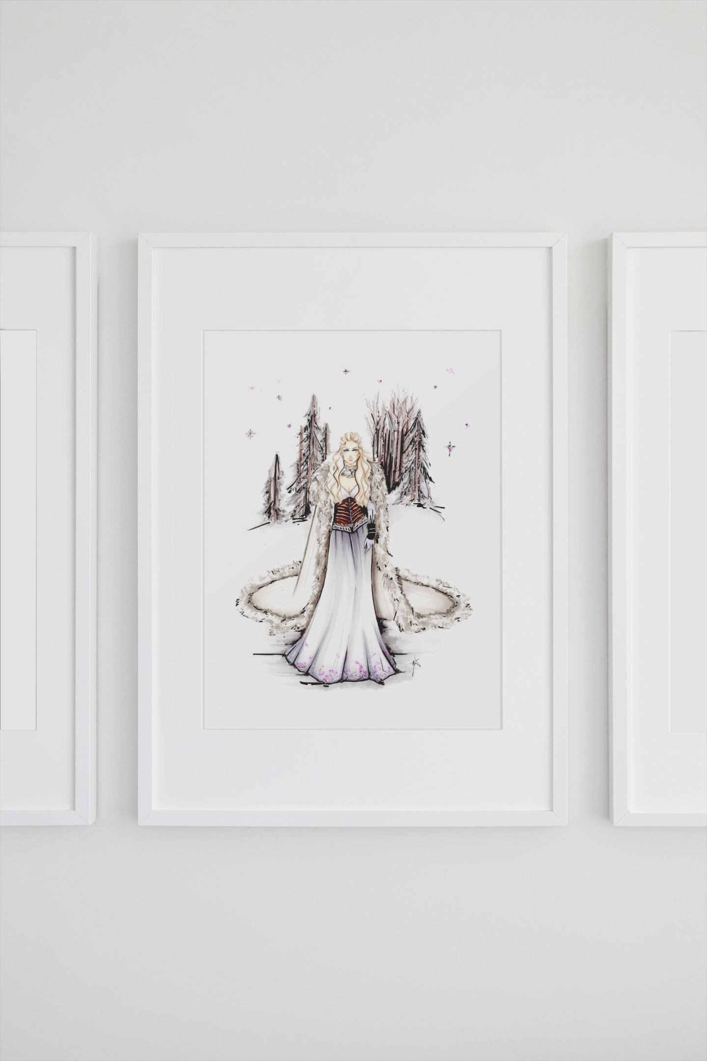 A Winter Court Ball Gown Art Print