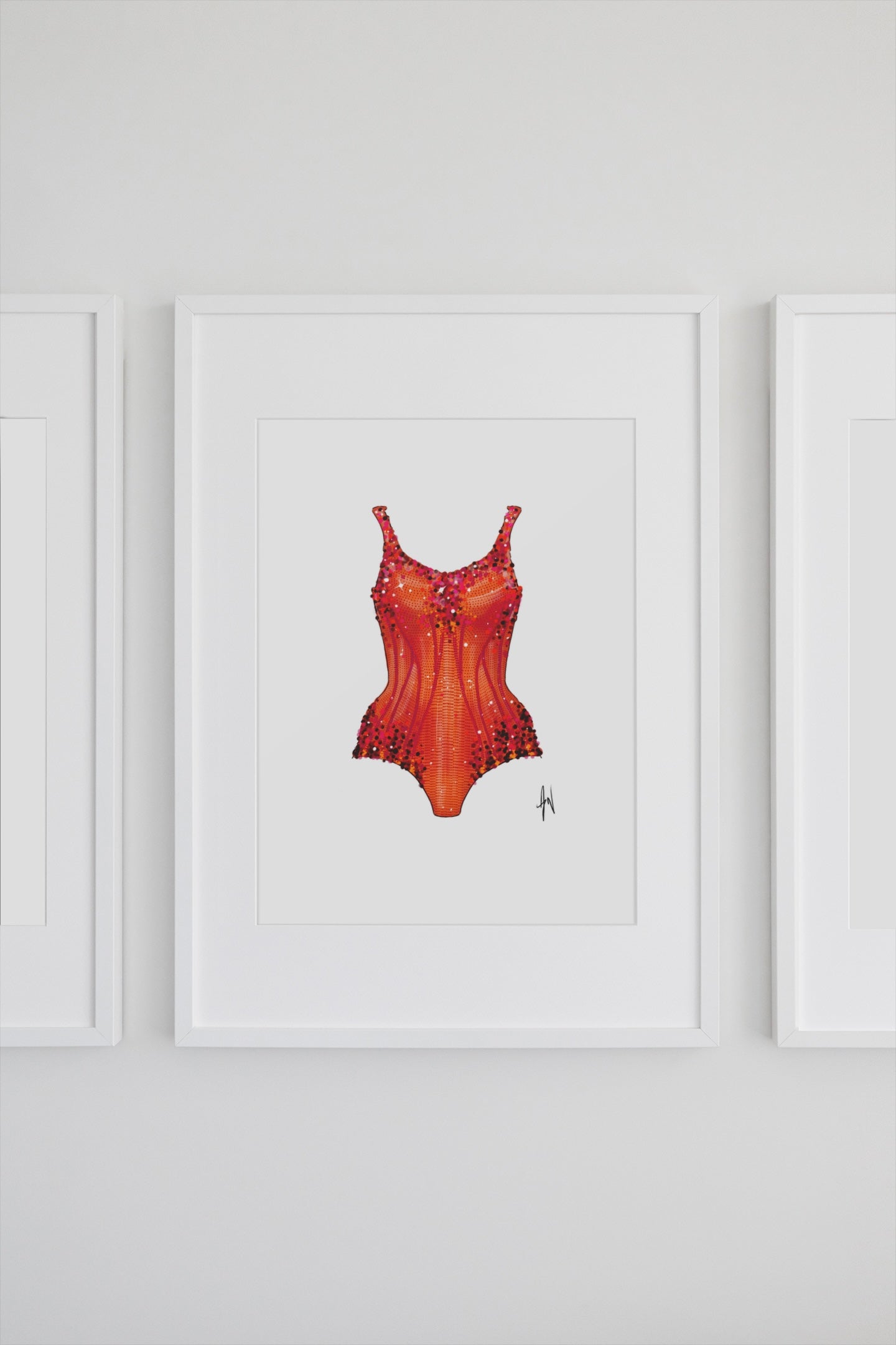 Orange Bodysuit Art Print image 1