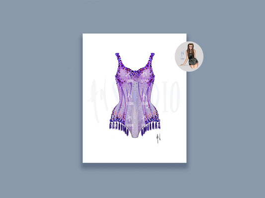 Purple Tassel Bodysuit Art Print image 0