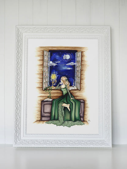 The Woman Who Sits By The Window Art Print