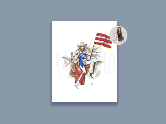 Texas Cowgirl Art Print image 0