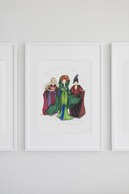 Witchy Sisters Art Print image 1