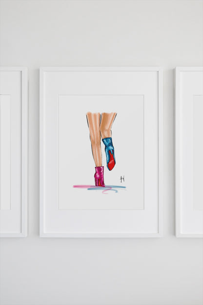 Custom Eras Sparkle Ankle Boots Art Print image 1