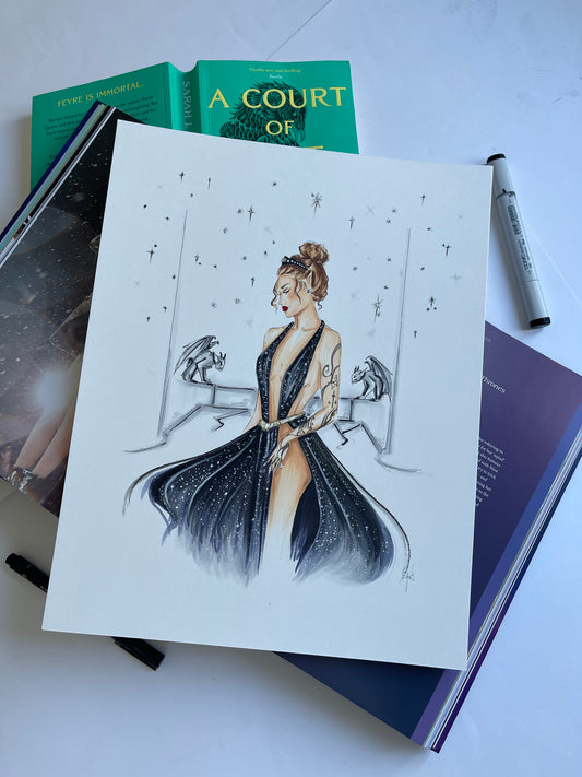 A Court Of Nightmares Dress Original Artwork