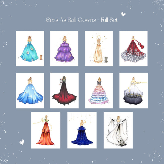 Eras As Ball Gowns - Full Set Of 11 Art Prints