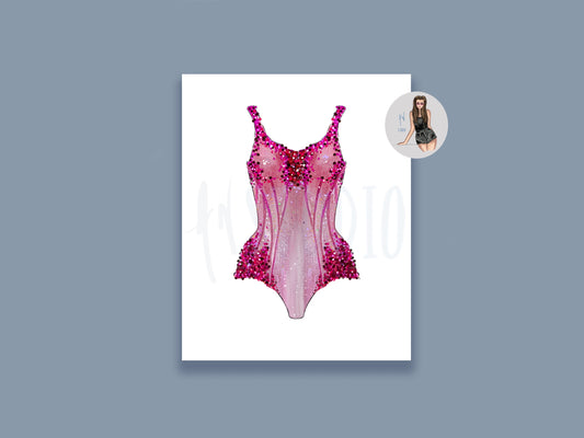 Pink Bodysuit Art Print image 0