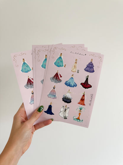 Eras Ball Gowns Sticker Sheet A5