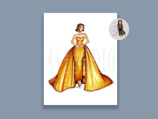 A Vision In Orange Art Print image 0
