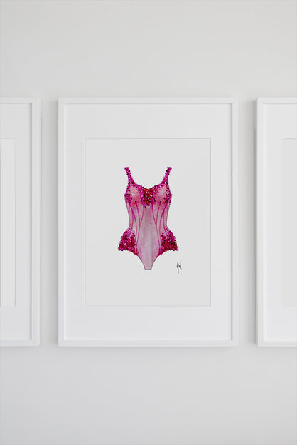 Pink Bodysuit Art Print image 1