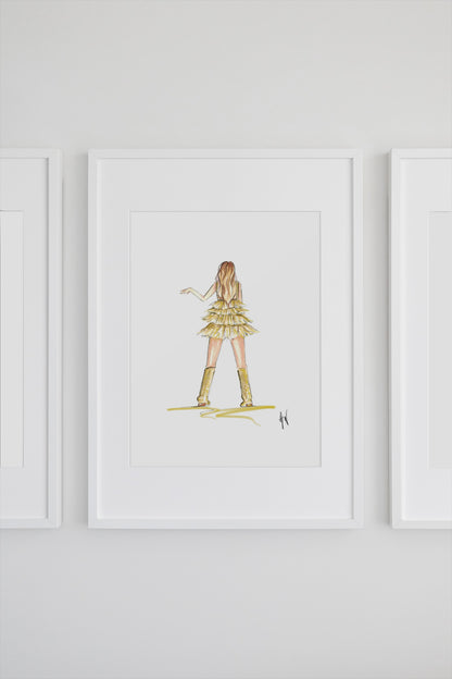 Gold Tassels Outfit Art Print image 1