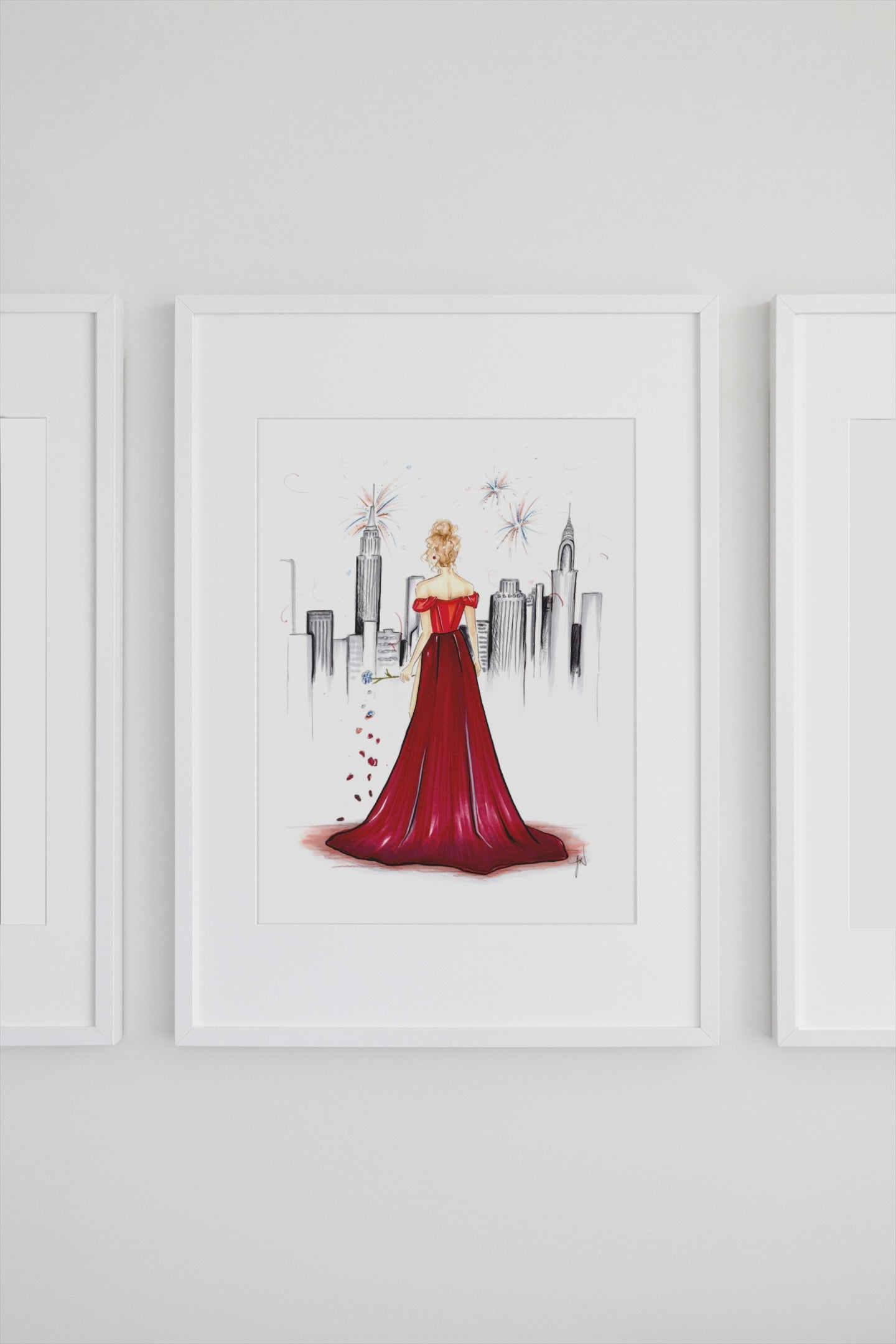 Burning Red x Deep Maroon Art Print image 1