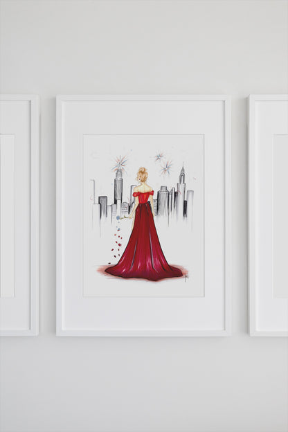 Burning Red x Deep Maroon Art Print image 1