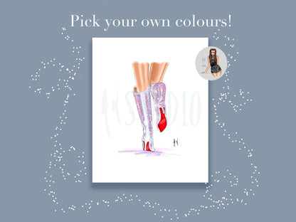 Custom Sparkle Boots Art Print image 0