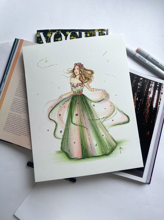 A Spring Court Ball Gown Original Artwork
