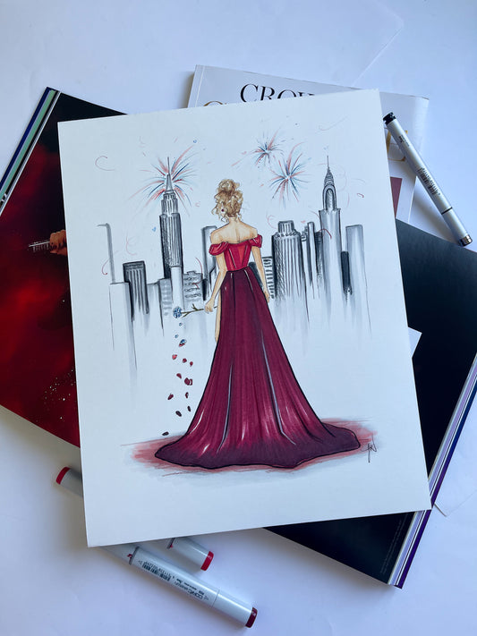 Burning Red x Deep Maroon Original Artwork