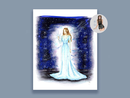 The Starfall Dress Art Print image 0