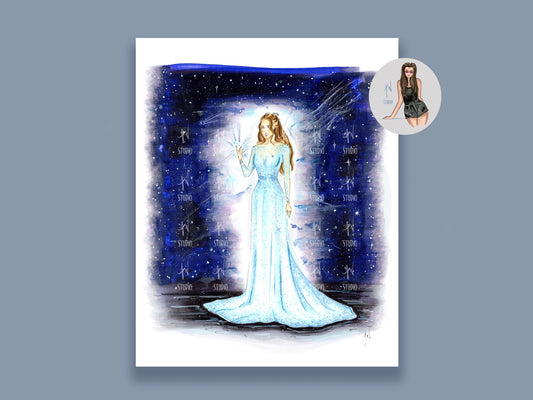 The Starfall Dress Art Print image 0