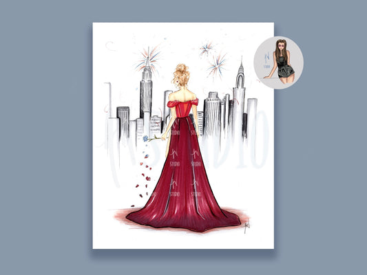 Burning Red x Deep Maroon Art Print image 0