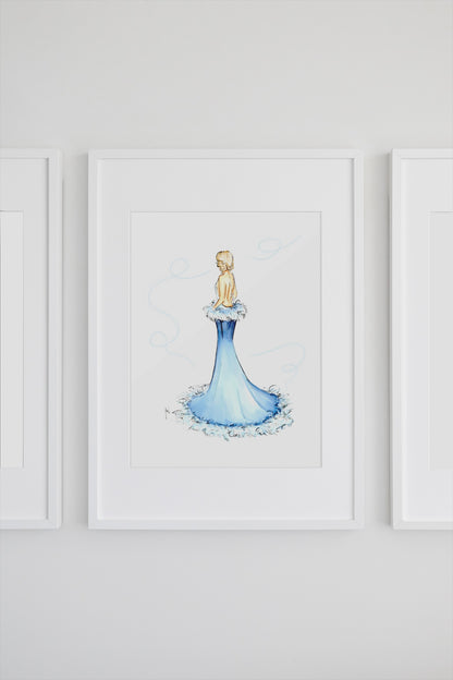 Baby Blue Pop Princess Art Print image 1