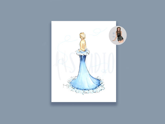 Baby Blue Pop Princess Art Print image 0