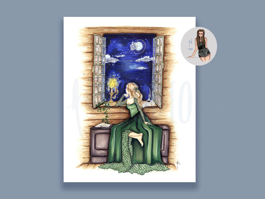 The Woman Who Sits By The Window Art Print