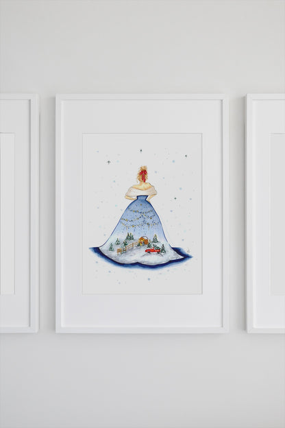 Christmas Tree Farm Ball Gown Art Print