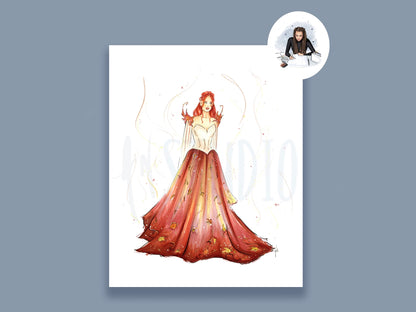 A Autumn Court Ball Gown Art Print