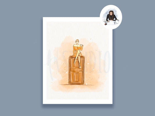 Behind The Orange Door Art Print