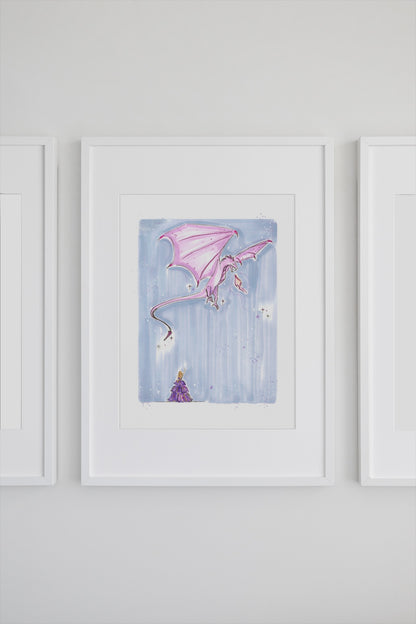 Fighting Dragons Art Print