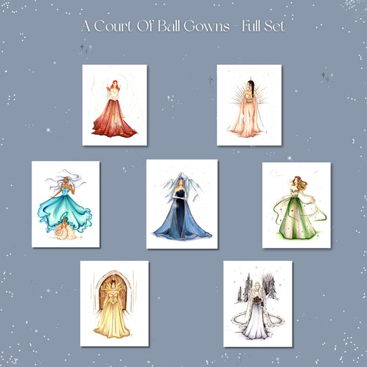 A Court Of Ball Gowns - Full Set Of 7 Art Prints