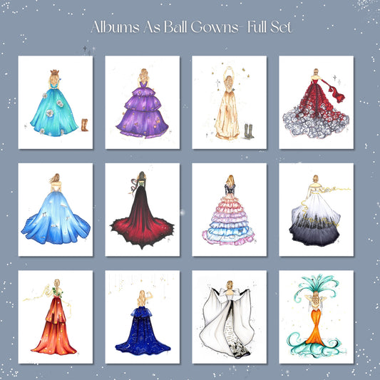 Eras As Ball Gowns - Full Set Of 12 Art Prints