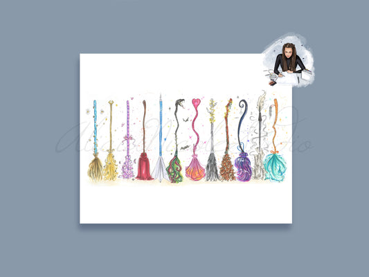 The Eras Broomsticks Art Print