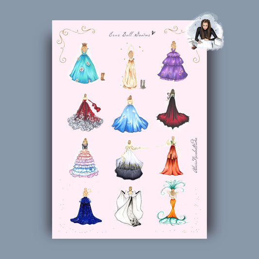 Eras Ball Gowns Sticker Sheet A5