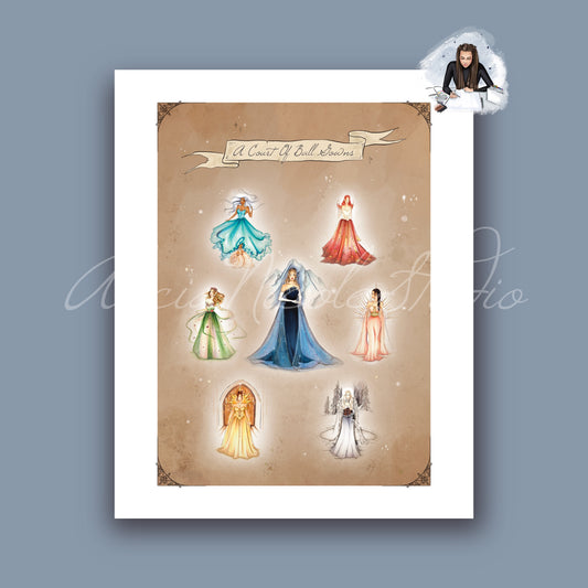 A Court Of Ball Gowns Art Print