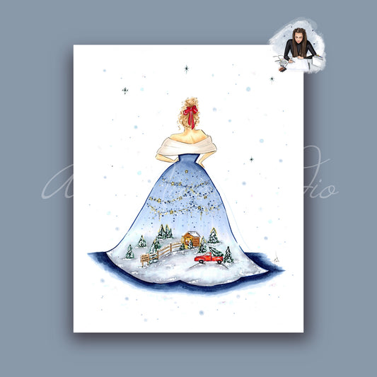 Christmas Tree Farm Ball Gown Art Print