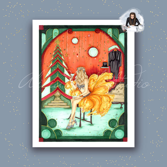 The Showgirls Christmas Art Print