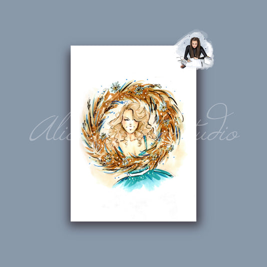 Debut’s Christmas Wreath Art Print