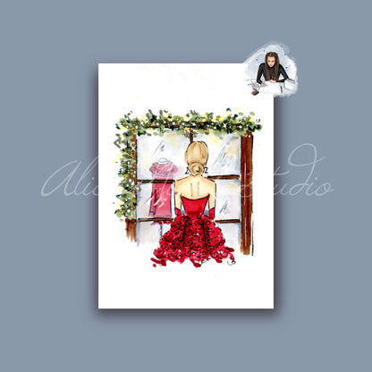 Red’s Christmas Window Shopping Art Print