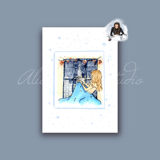 1989’s Christmas NY Skyline Art Print